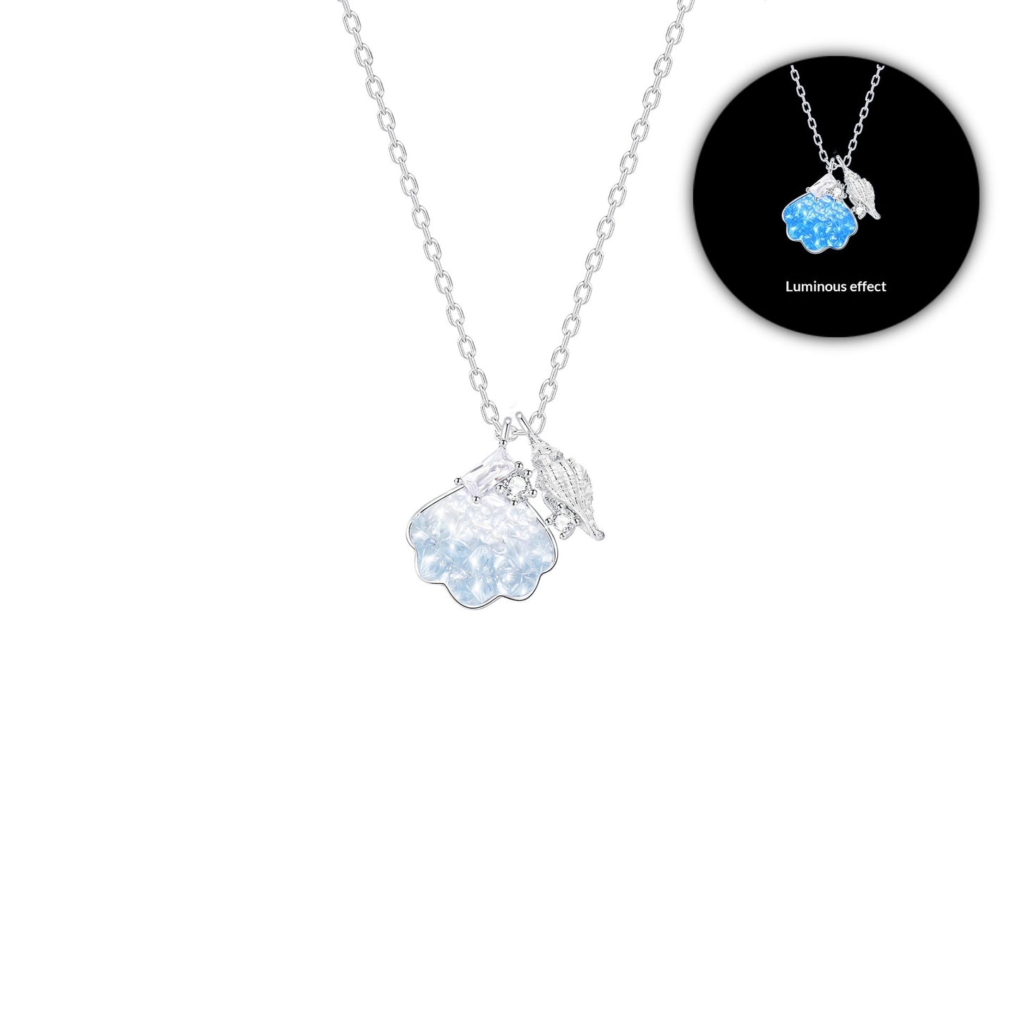 Women's Luminous Crushed Ice Butterfly Necklace