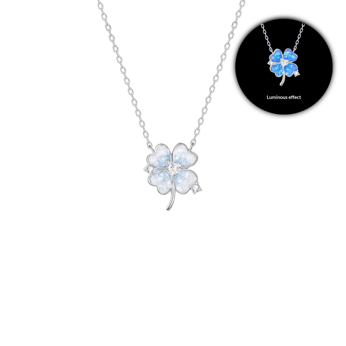 Women's Luminous Crushed Ice Butterfly Necklace