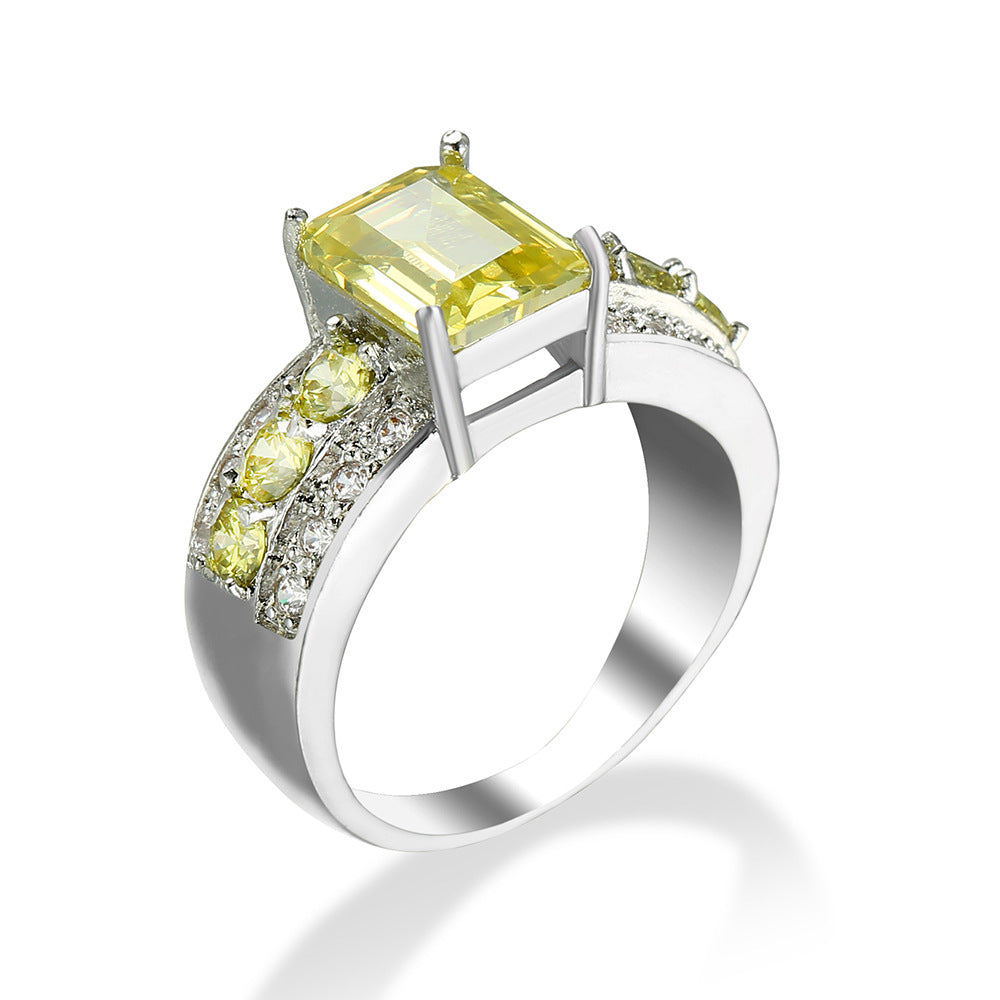 Purple Square Ring Women's European And American Style