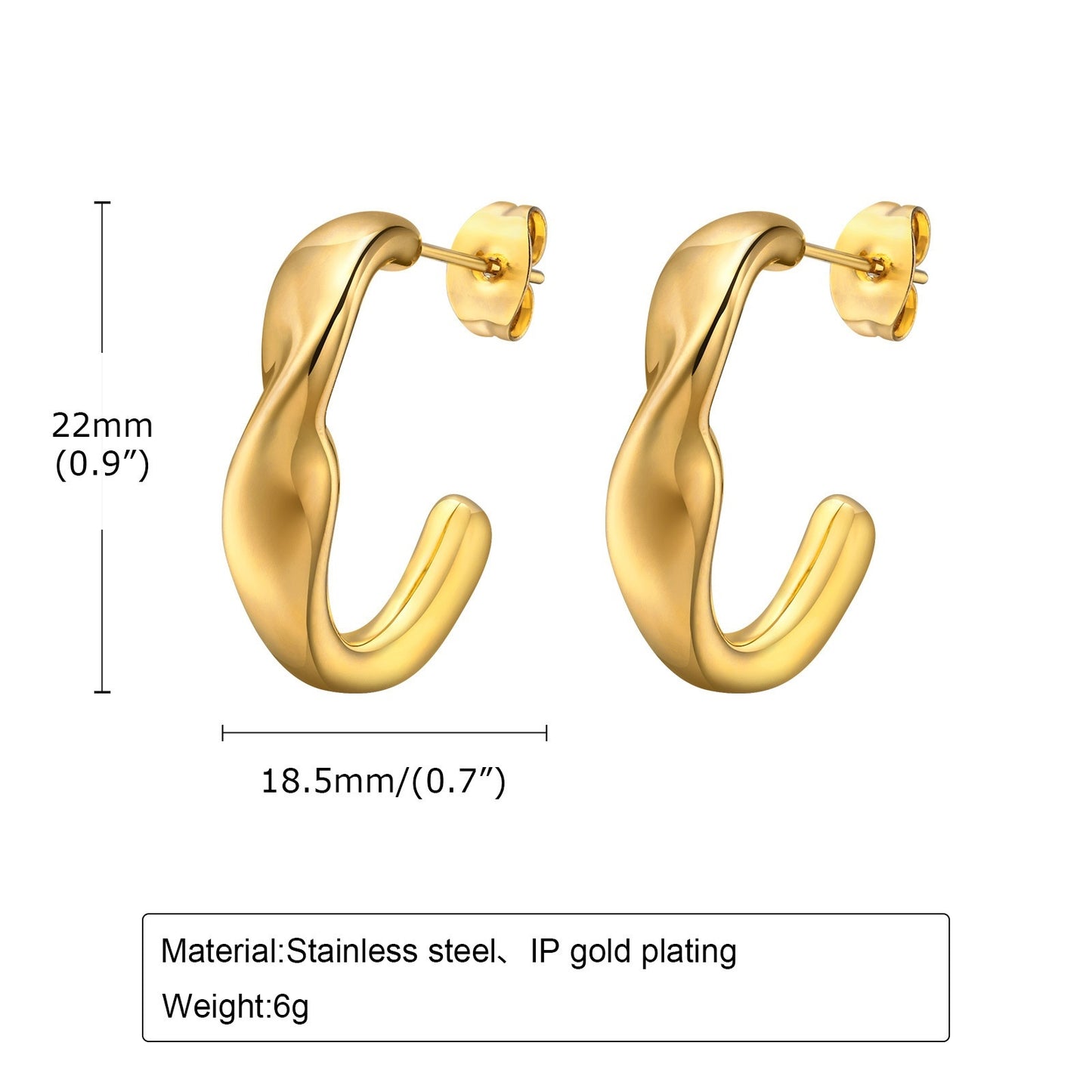 Elegant All-match Stainless Steel Earrings