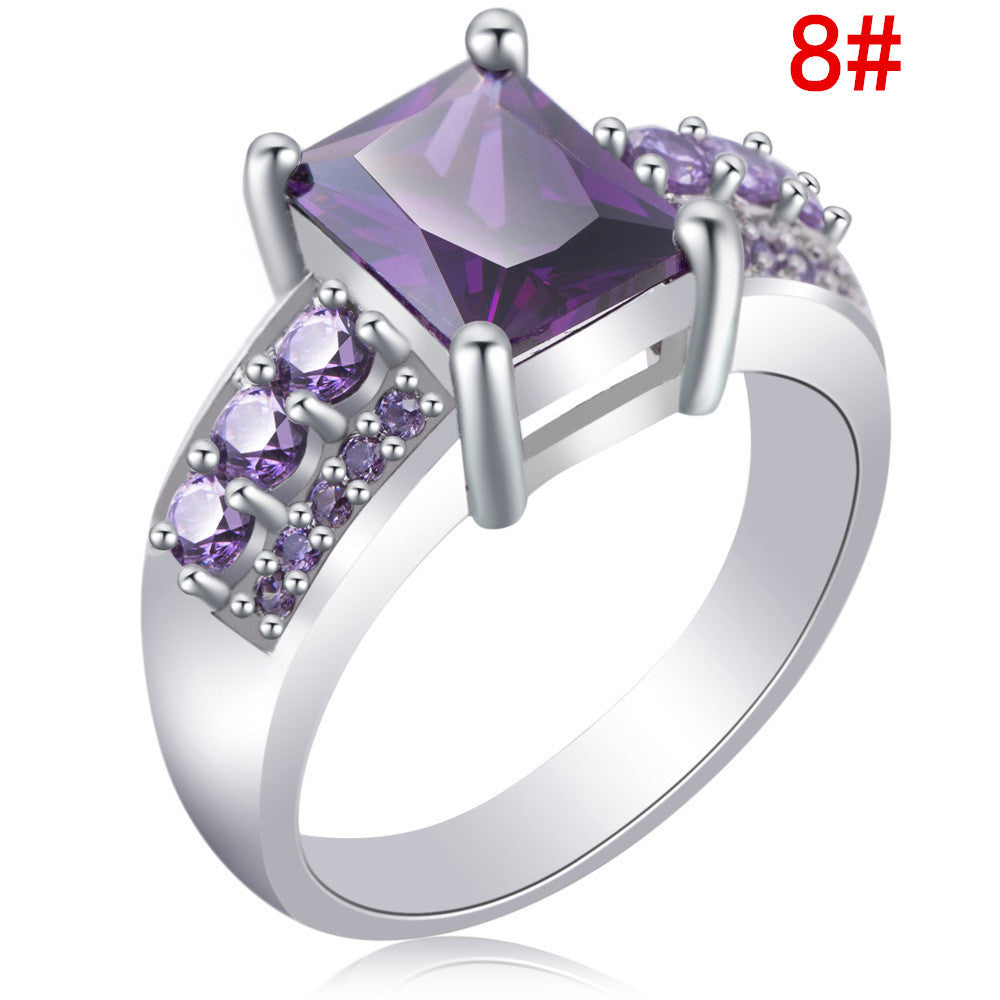 Platinum-plated Micro-pave Cubic Zirconia Ring