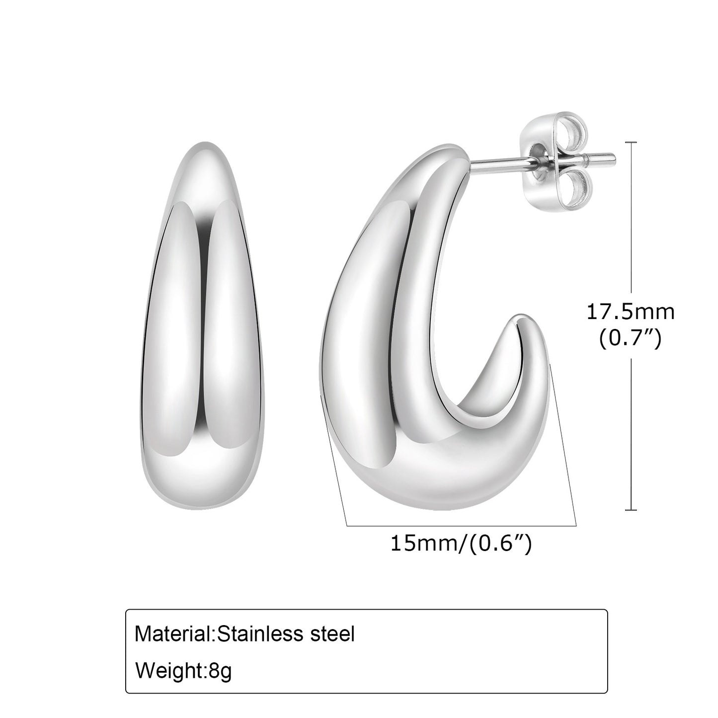 Elegant All-match Stainless Steel Earrings