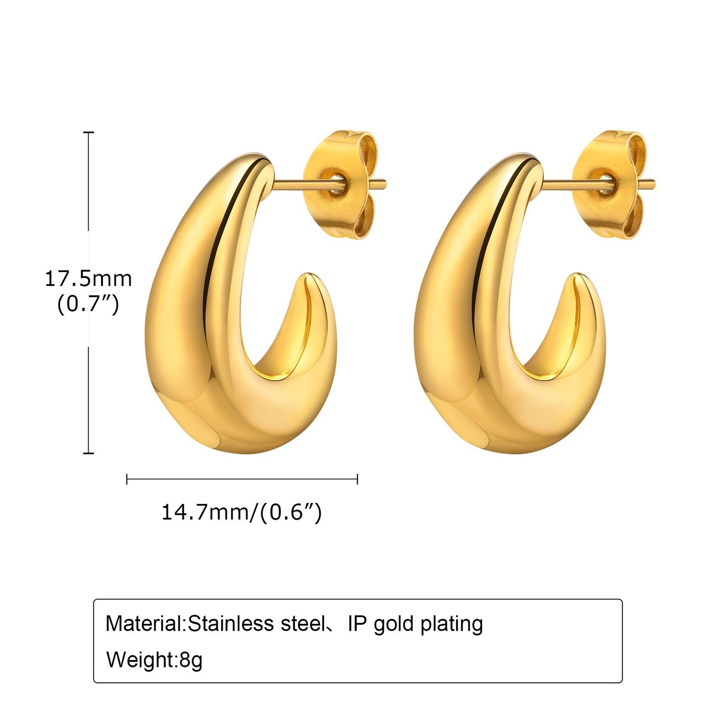 Elegant All-match Stainless Steel Earrings