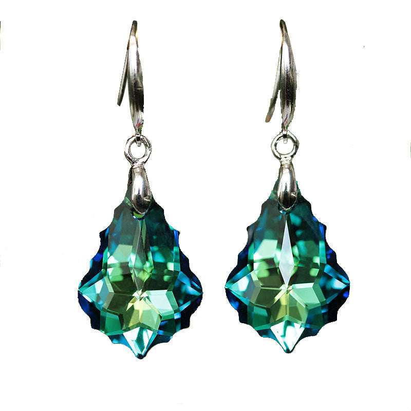 Women's S925 Silver Needle Colorful Crystal Earrings