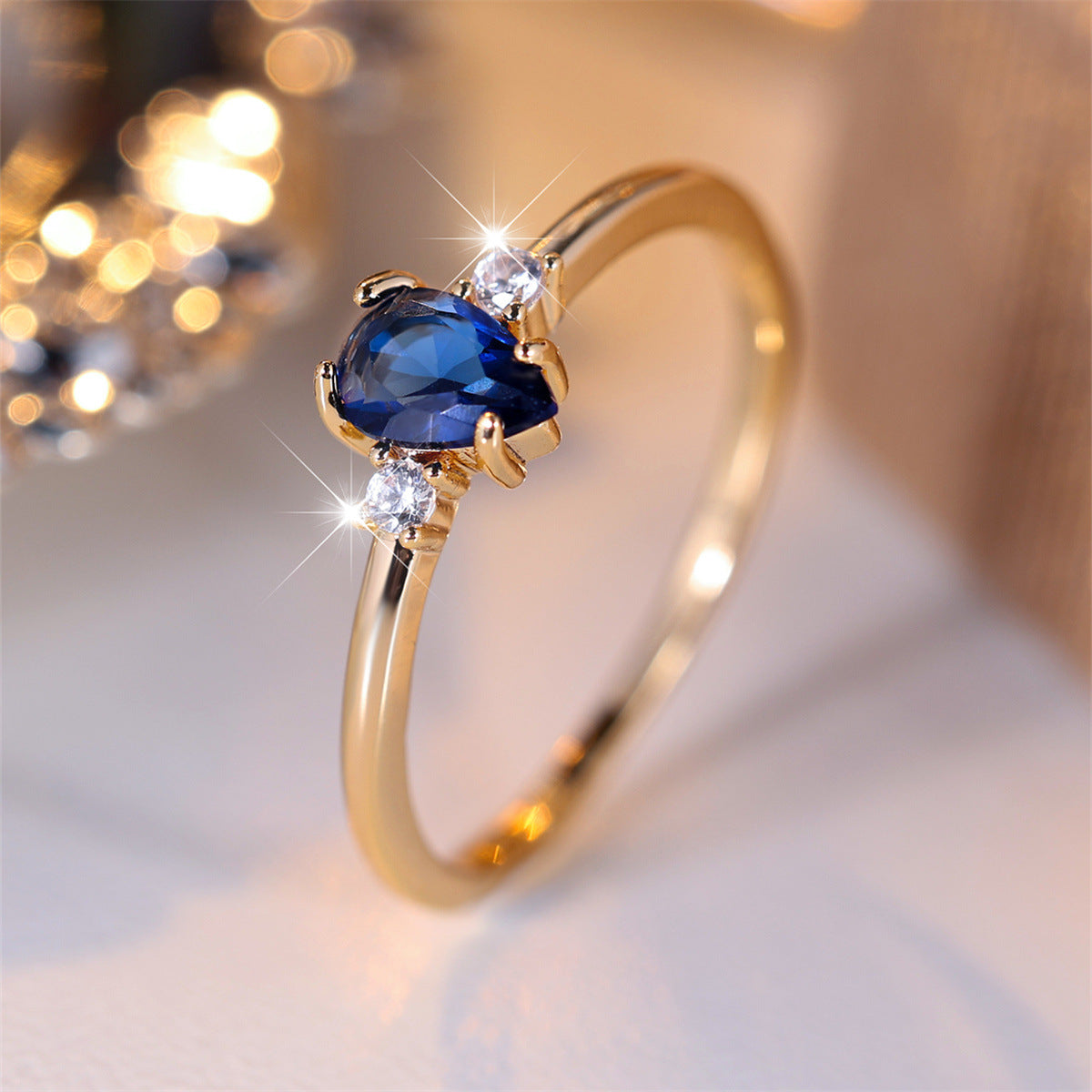 New Drop-shaped Ring Minimalist Unique And Niche