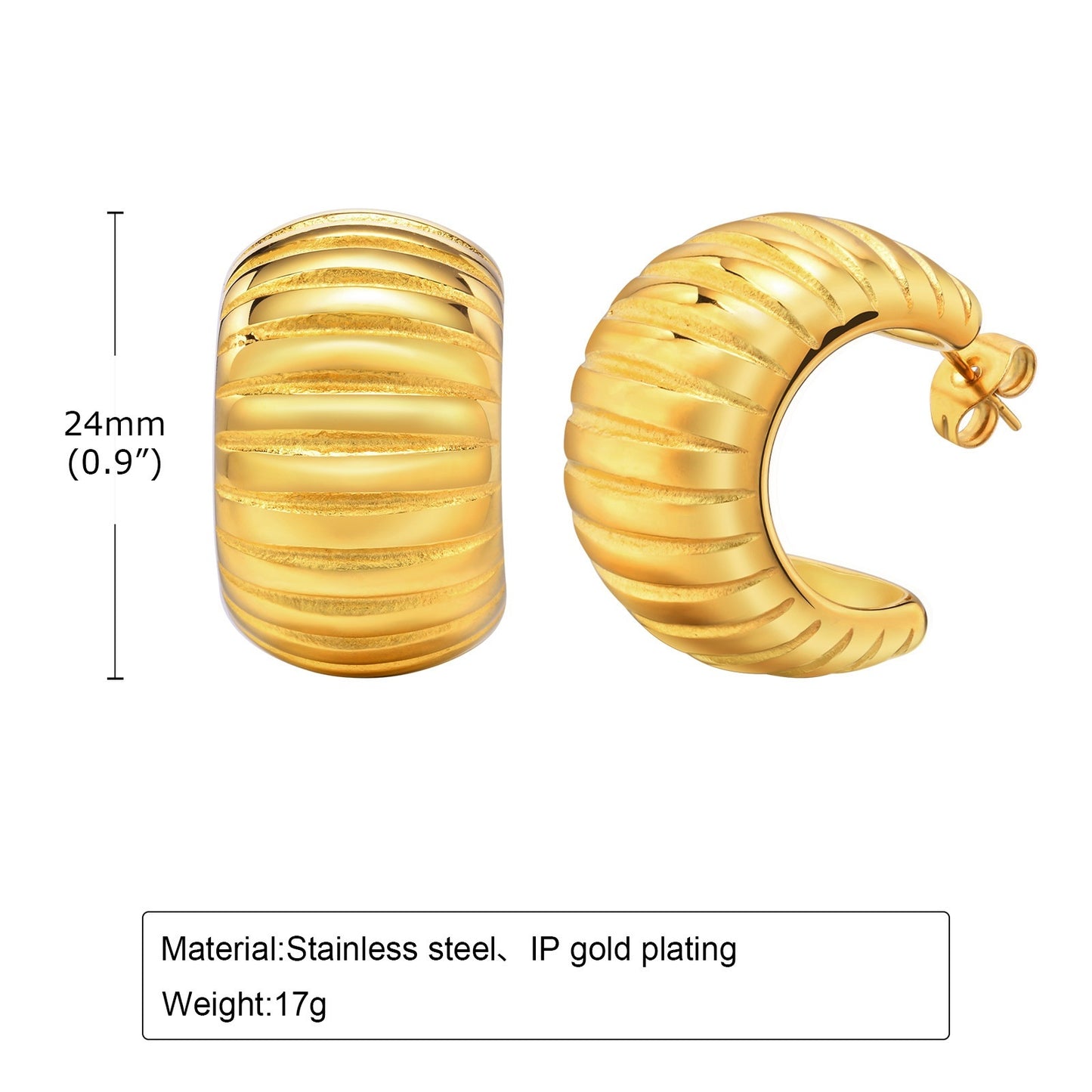 Elegant All-match Stainless Steel Earrings