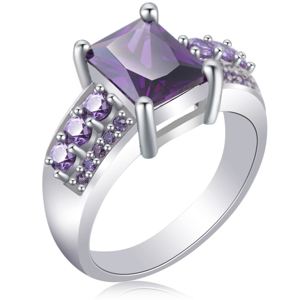 Platinum-plated Micro-pave Cubic Zirconia Ring