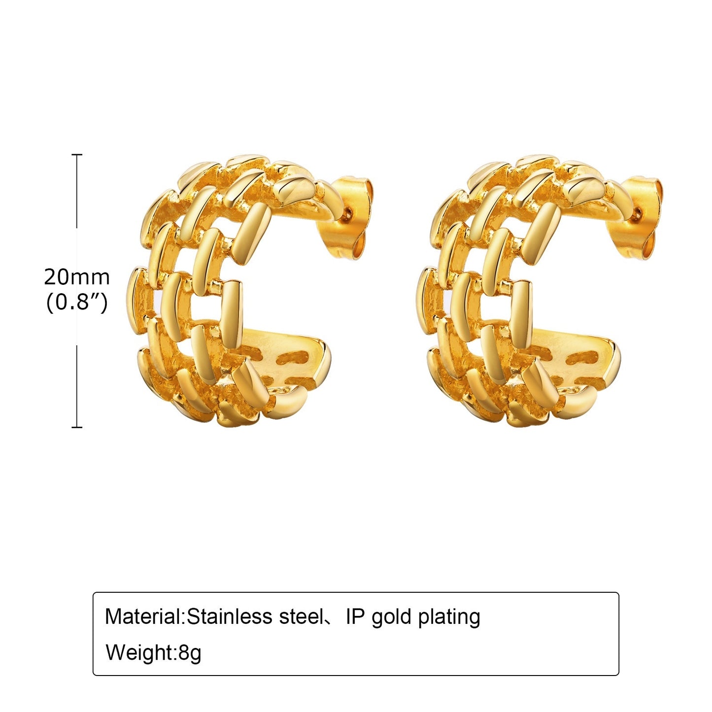 Elegant All-match Stainless Steel Earrings